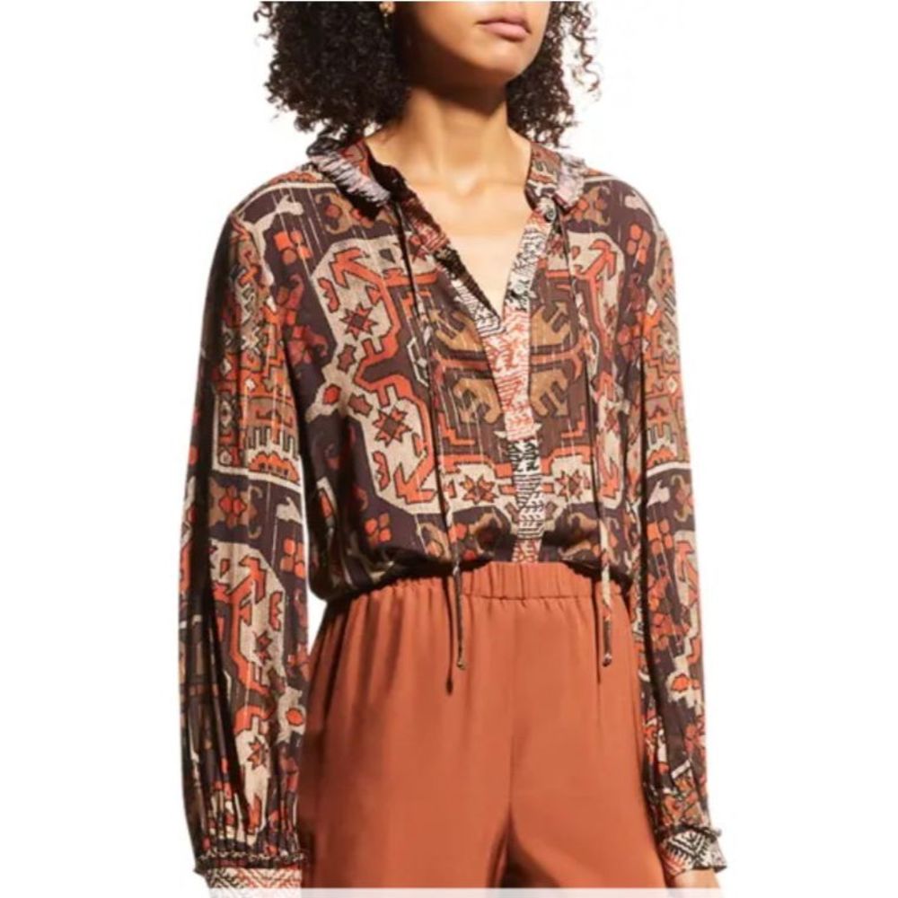 Kobi Halprein Tricia Folkloric Print Shirt size Small NWT